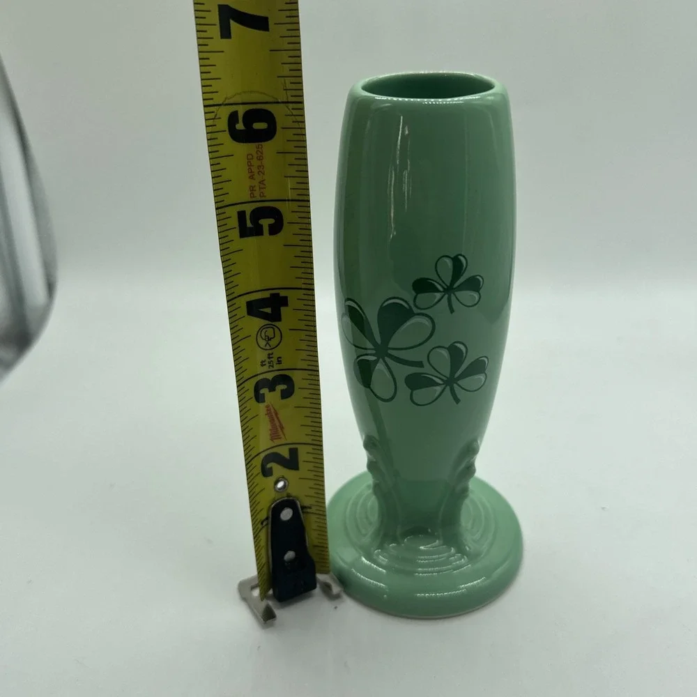 Fiesta Seamist Green Clover Bud Vase Homer Laughlin Ceramic Flower Holder